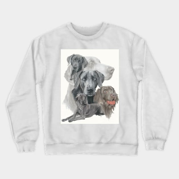 Weimaraner Medley Crewneck Sweatshirt by BarbBarcikKeith